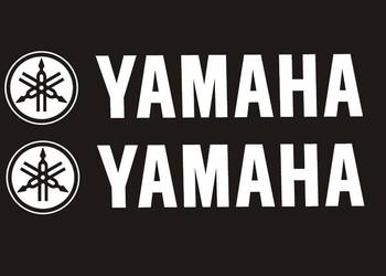 YAMAHA 23x4,5cm białe naklejki na motocykl