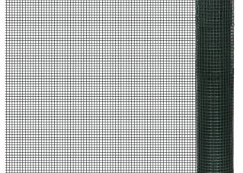 vidaXL Ogrodzenie z siatki, galwanizowane, PVC, 25x1 m, zielone(SKU:140437)