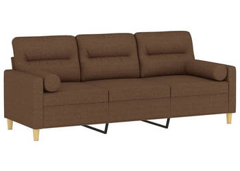 3-osobowa sofa z poduszkami brązowa 180 cm tkanina WM-3200832