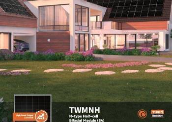 Moduł fotowoltaiczny TW Solar 500W, Half-Cut, N type, 30mm, Bifacial, czarn