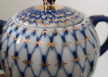 Łomonosow  cukiernica siatka kobaltowa