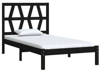 Rama łóżka czarna lite drewno sosnowe pojedyncza 75x190 cm WM-3103962