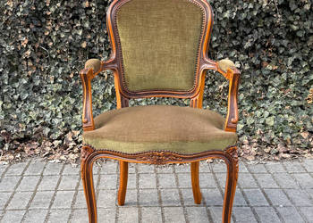 -ARTexpert- Wygodny pałacowy fotel siedzisko Ludwik welur