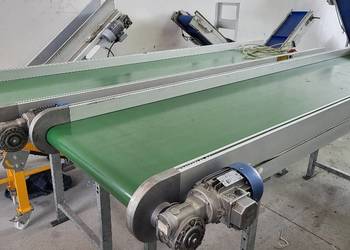 Taśmociąg prosty, przenosnik taśmowy 260 x 60 cm - 3 sztuki - mkvplast.pl