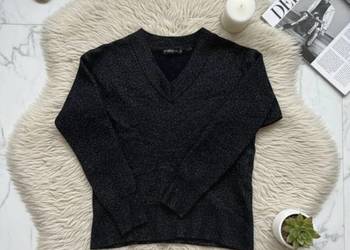 Sweter czarny S 68% z wełny | Wiskoza Lurex | Brokatowy S - Na Święta Sweter czarny S 68% z wełny | Wiskoza Lurex | Brokatowy S - Na Święta