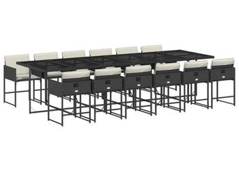 13-cz. zestaw mebli do ogrodu poduszki czarny rattan PE WM-3278069