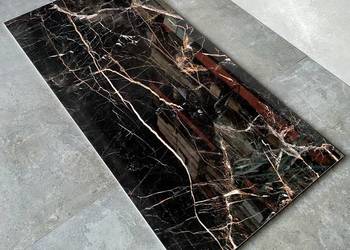 Czarny marmur złota żyłka gres 120x60 WYSOKI POŁYSK