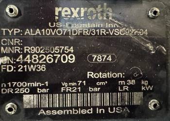 Rexroth AL A10V O 71 DFR /31R-VSC92K04 ( R902505754 ) Pompa hydrauliczna
