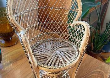Pleciony fotel (kwietnik) w stylu Peacock