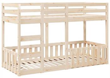 vidaXL Łóżko piętrowe, 75x190 cm, lite drewno sosnowe(SKU:3308595)