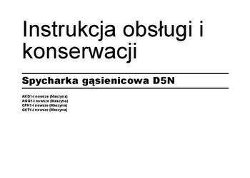 CATERPILLAR D6N Spycarka DTR Instrukcja obsługi