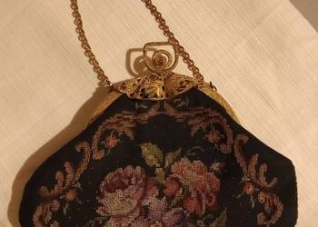 Stara haftowana torebka damska do ręki