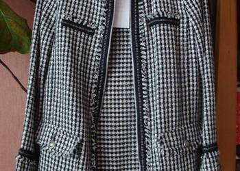 nowa narzutka pepitka tweed płaszczyk żakiet zara