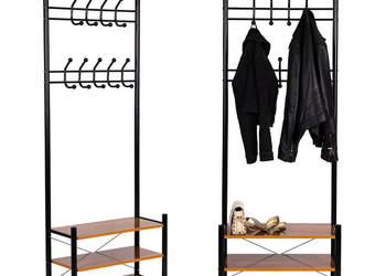 Wieszak stojący 18 haków z półkami na buty ModernHome