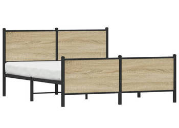 Łóżko Czarne Metalowe Rama Łóżka Metalowa Ze Stelażem 140x200 cm WM-3301361