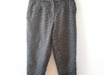 Wełniane spodnie w pepitkę Pepitka Vintage 42