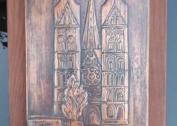 Obrazek miedzioryt katedry w Limburgu 31 x 24 cm