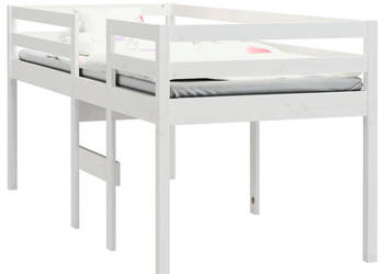 Wysokie łóżko białe lite drewno sosnowe 90x200 cm WM-821605