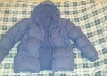 Ciepła kurtka zimowa - niebieska / fioletowa - odpinany kaptur