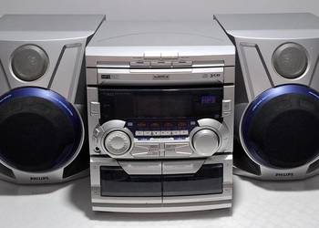 Wieża Philips FW-M55/22, radio, odtwarzacz kaset, 3cd, mp3, 2 głośniki