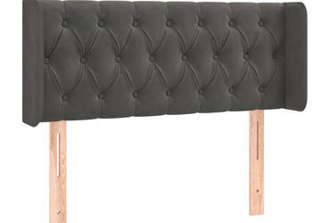 Zagłówek uszak ciemnoszary 103x16x78/88 cm aksamit WM-3119147