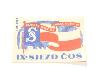 Stara etykieta zapałczana Czechosłowacja unikat kolekcjonerski 1951
