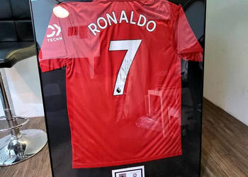 C. Ronaldo koszulka z podpisem, autograf, rama. Z kolekcji. Na prezent