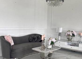 Sofa DONNA Plisowana Szara Welwet – Nowoczesna Srebrna Kanapa Glamour