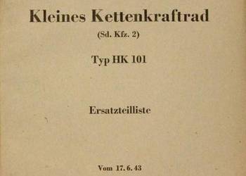 Katalog części NSU Kattenkraftrad Sd. Kfz.2 Typ HK 101 kattenkrad