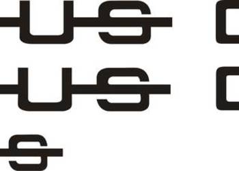 Naklejka napis czarna Ursus C-360 cienka czcionka jak oryginał bez tła