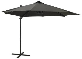 Parasol wiszący z lampkami LED i słupkiem antracytowy 300 cm WM-312330