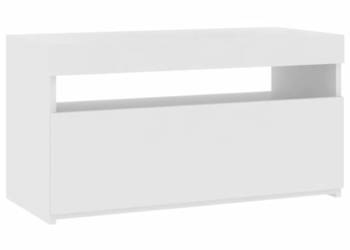 vidaXL Szafka pod TV z oświetleniem LED, biała(SKU:804391)