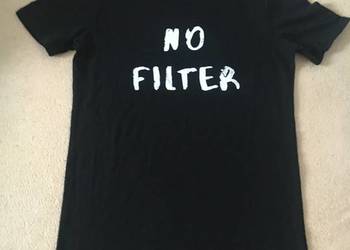 czarna koszulka xxs 32 biały napis no filter