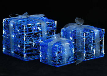 vidaXL Dekoracja świąteczna: 3 akrylowe prezenty, LED,(SKU:328791)