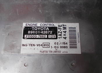TOYOTA RAV4 2.0 16V komputer sterownik silnika 89661-42672 211000-7662