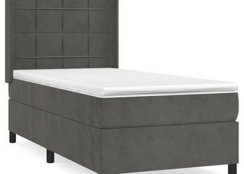Łóżko Z Materacem Szare Kontynentalne DO Sypialni 90x200 cm WM-3132658