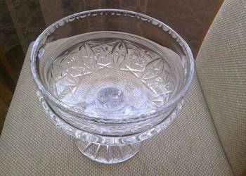 Duża owocarka patera kryształowa HSK Violetta z czasów PRL