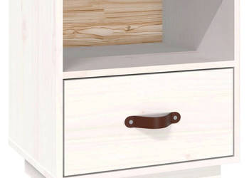 Szafka nocna biała 40x34x45 cm lite drewno sosnowe WM-818297