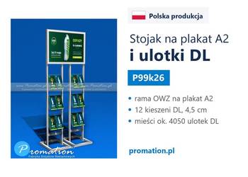 Stojak dwu-segmentowy na ulotki i plakat A2