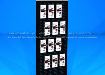 Mobilny stojak perforowany 12xA6/DL P58A6 – uklad 4x3 z topperem