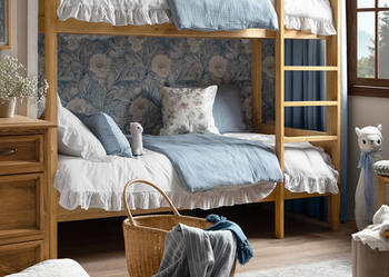 Piętrowe łóżko woskowane drewniane ACC 07