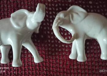 Figurka porcelanowa słoń. Biała porcelana