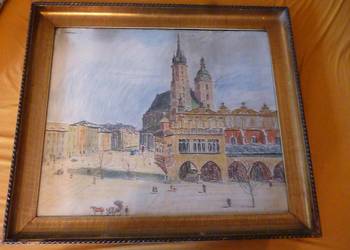 OBRAZ STARY PRZEDWOJENNY - RYNEK GŁÓWNY - KRAKÓW