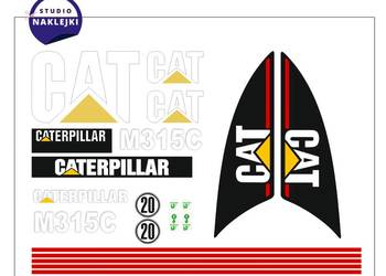 Naklejki Zestaw CAT M312/M315/M315C koparka kołowa Nalepki Caterpillar