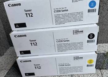 Toner Canon T12 Seria C1330 zestaw niebieski czarny żołty nowe