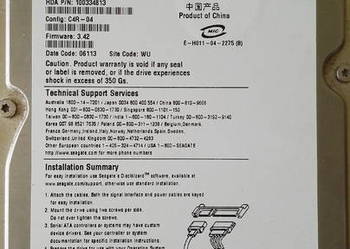 SATA 3.5" 80 GB SEAGATE ST380817AS bad sektory