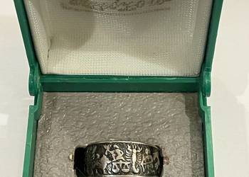 Srebrny pierścionek Rytosztuka PRL, próba 800