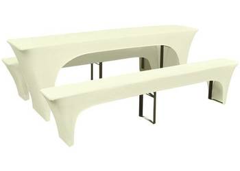 vidaXL 3 elastyczne pokrowce na stół piwny i ławki(SKU:131437)