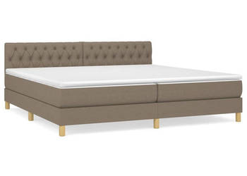 Łóżko kontynentalne z materacem taupe tkanina 200x200 cm WM-3140885
