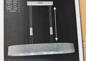 NOWA Lampa Wisząca Eglo Romao LED 3000lm – Ściemnialna – Szary Tekstyl